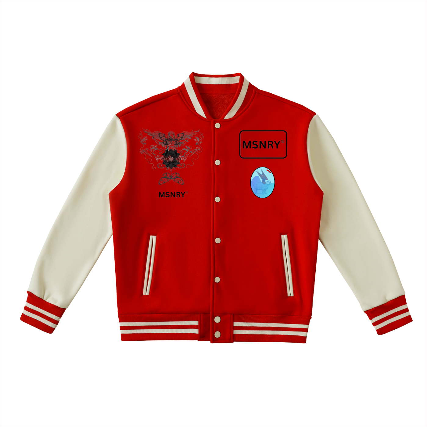 Two-Tone Fleeced Varsity Jacket