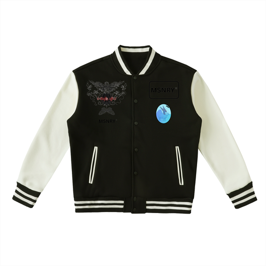 Two-Tone Fleeced Varsity Jacket