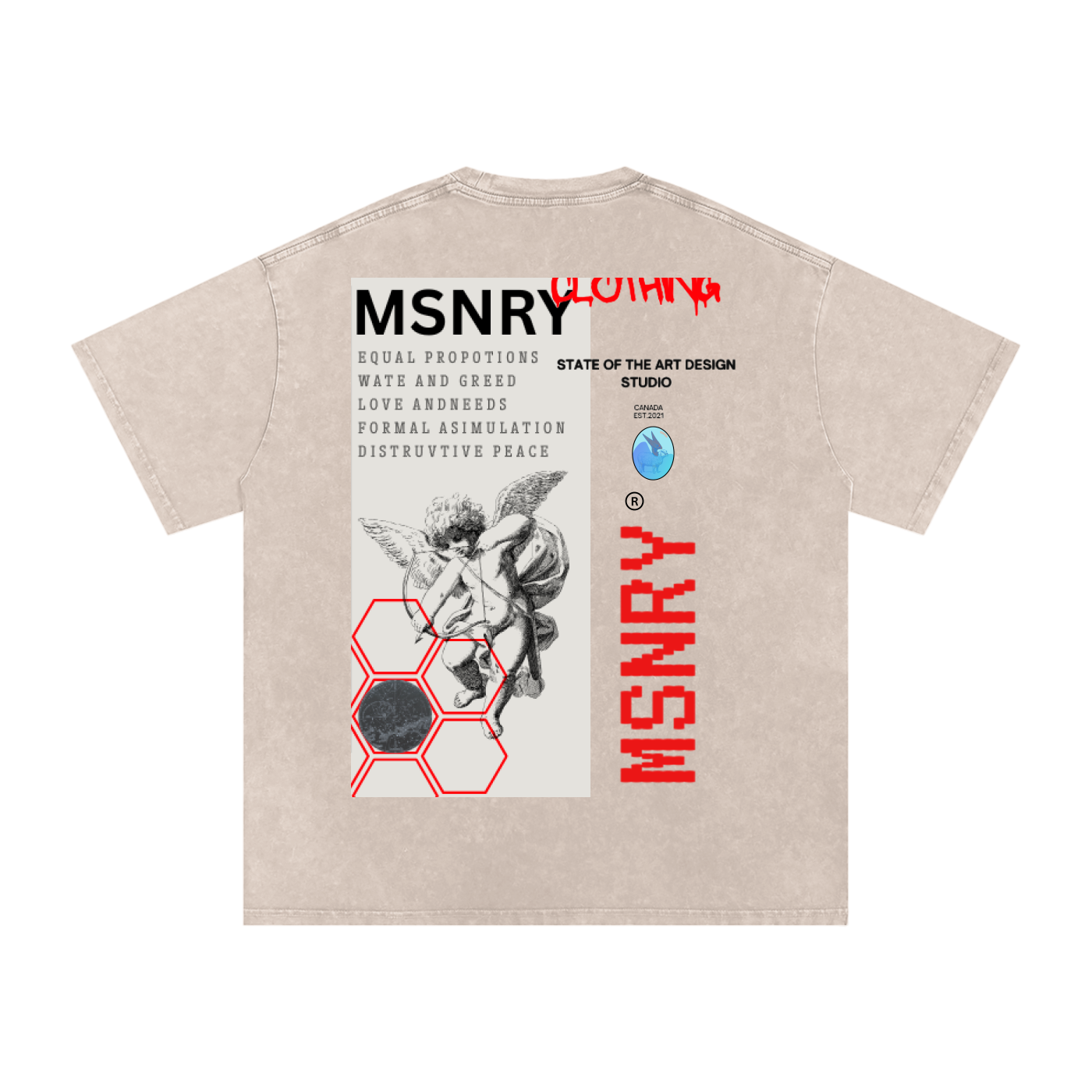 Snow Washed Oversized Cotton T-Shirt