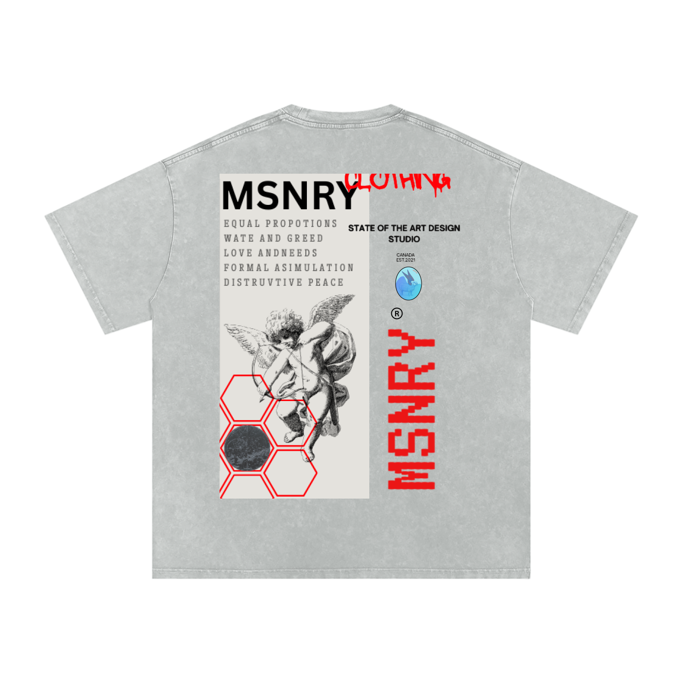 Snow Washed Oversized Cotton T-Shirt