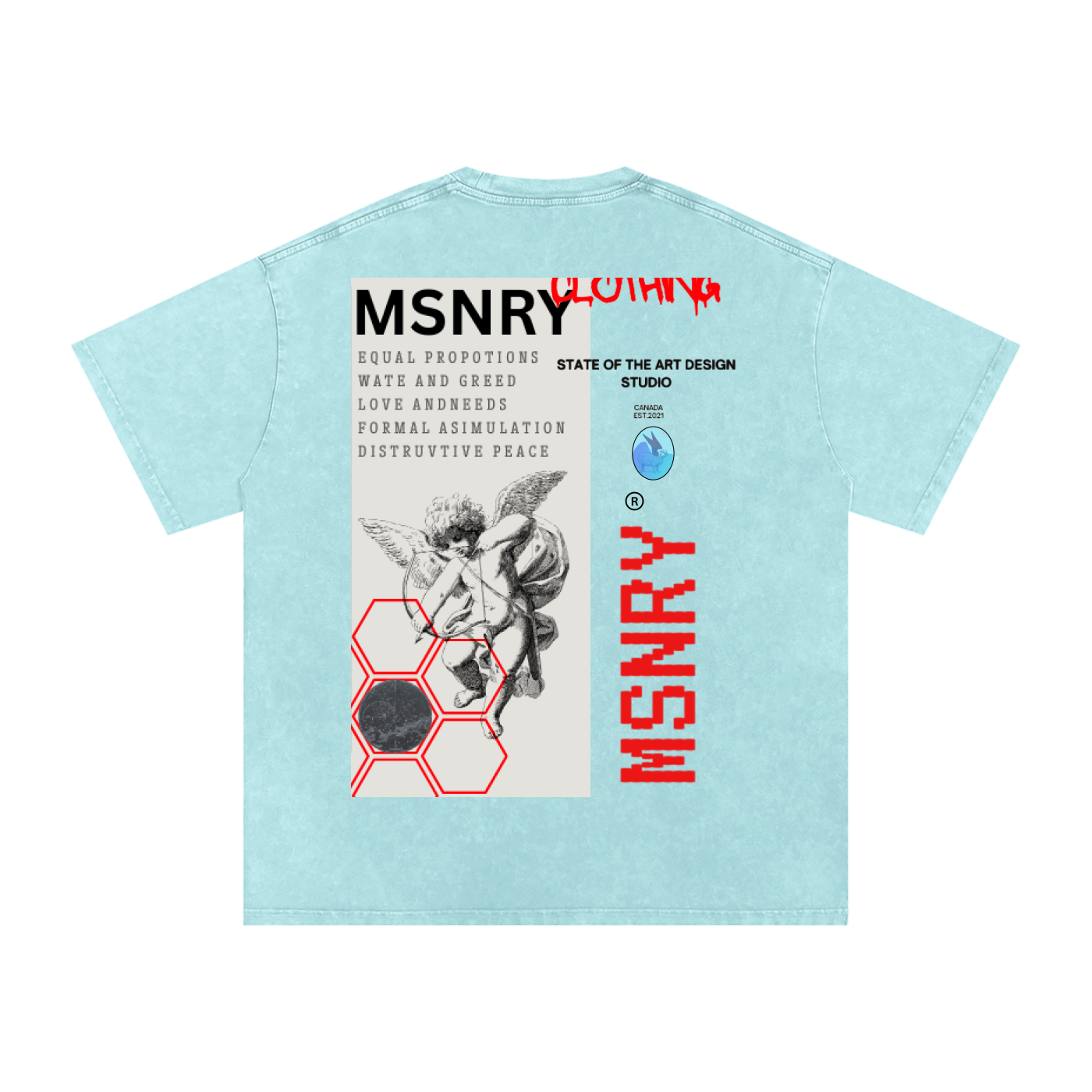 Snow Washed Oversized Cotton T-Shirt