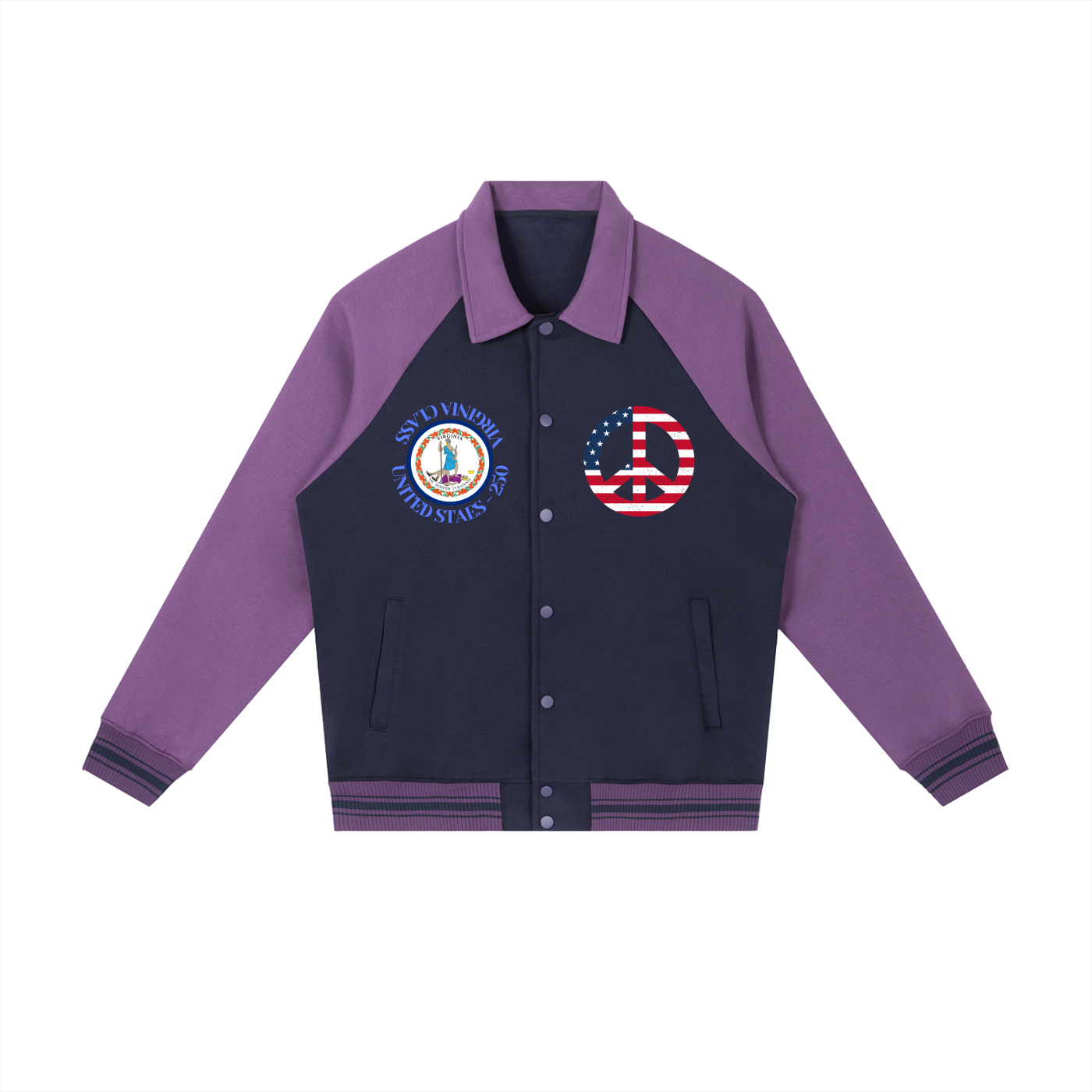 Contrast Raglan Sleeve Baseball Jacket