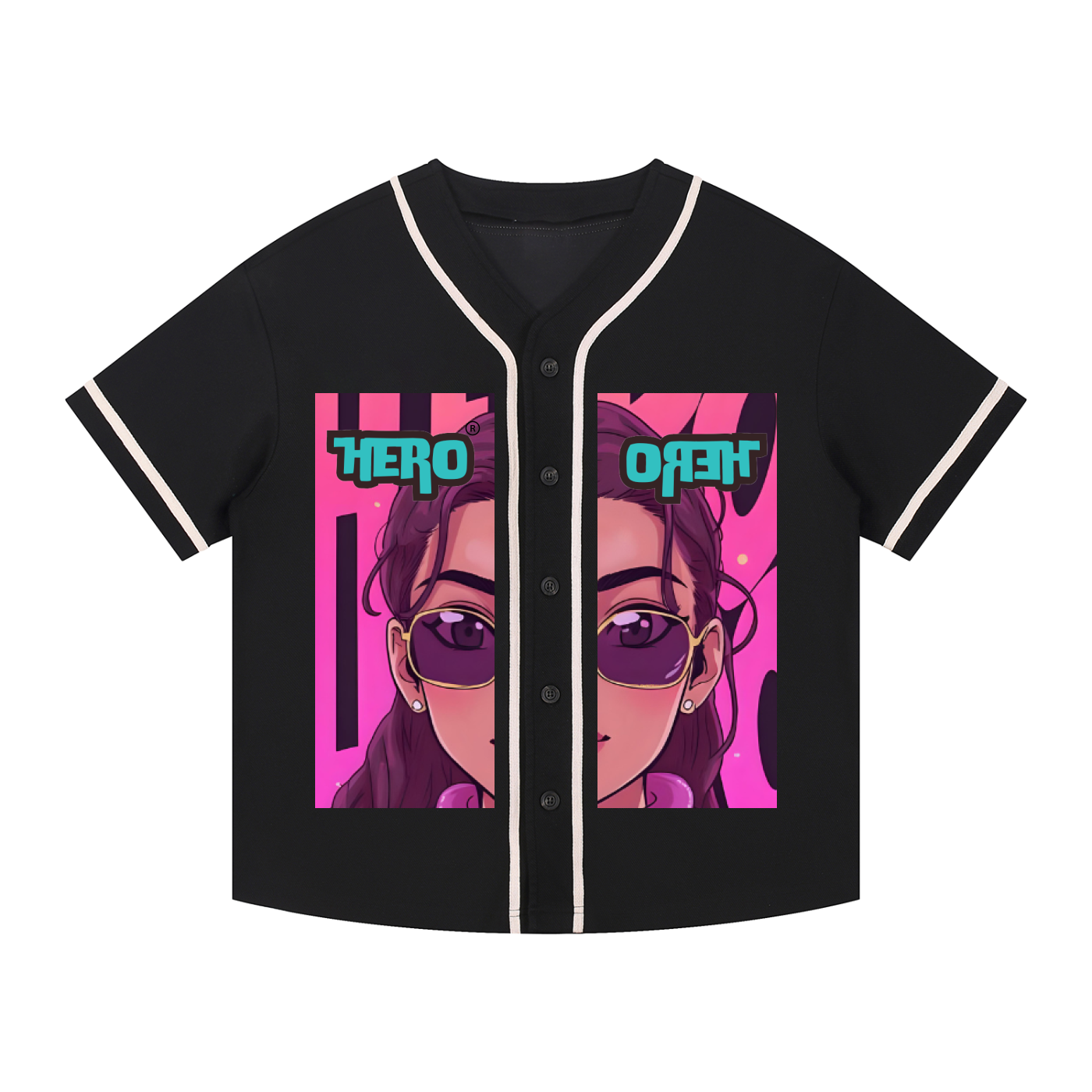 Contrast Piped Button-Up Jersey