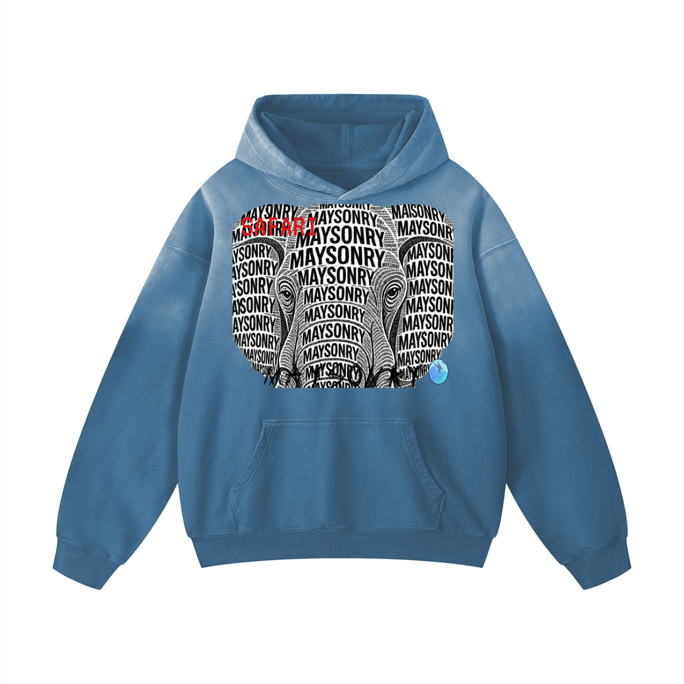 Heavyweight Sunfade Oversized Hoodie- MAYSON ELEPHANT