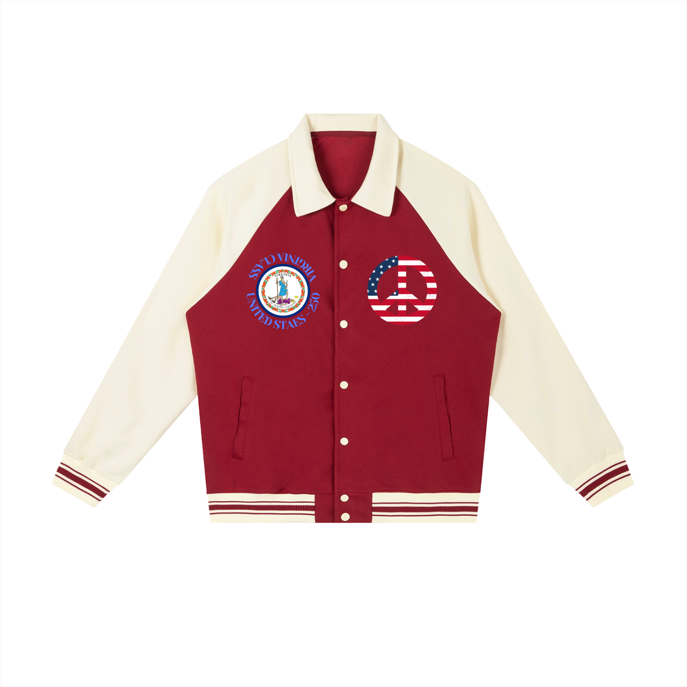 Contrast Raglan Sleeve Baseball Jacket
