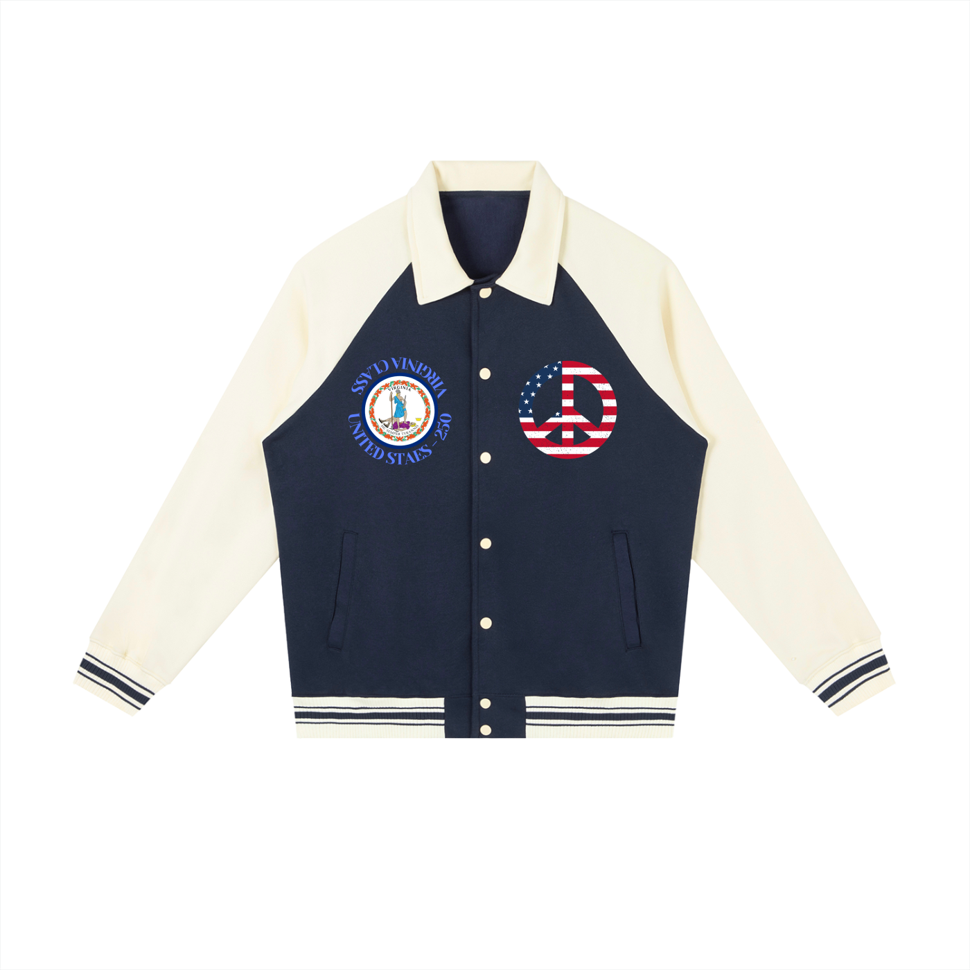 Contrast Raglan Sleeve Baseball Jacket