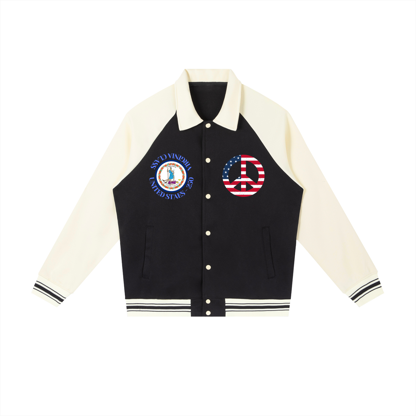 Contrast Raglan Sleeve Baseball Jacket